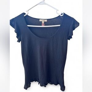 Burberry Black Ruffle Sleeve Blouse